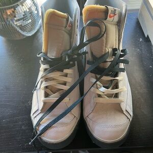 Nike Cream and Black High-Top Sneakers
